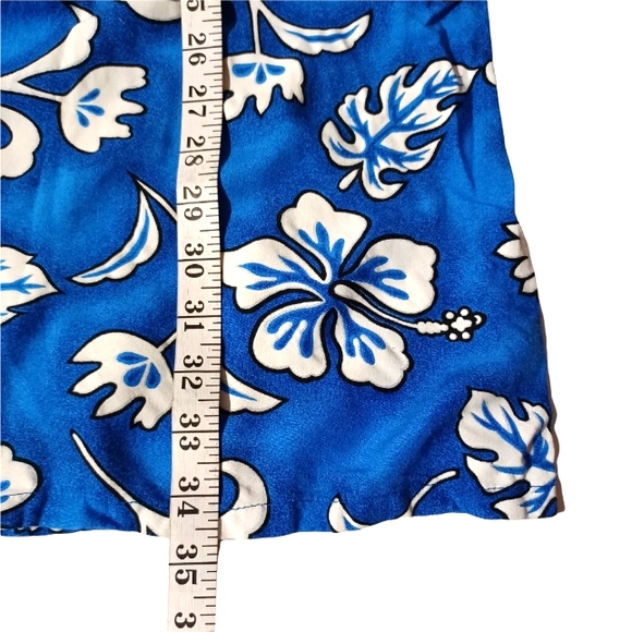 BALI CHIC Vintage Blue and White Floral Hawaiian XL Sleeveless Sheath Dress XL - Picture 7 of 7